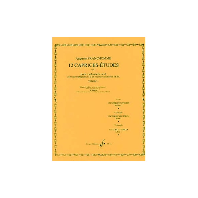 partition franchomme 12 etudes caprices