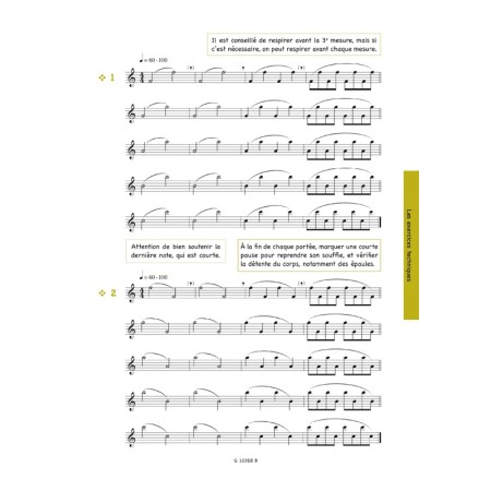 partition cahier d echauffement  flute traversiere extrait