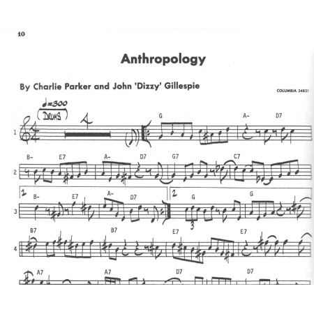 partition anthropology charlie parker saxophone alto