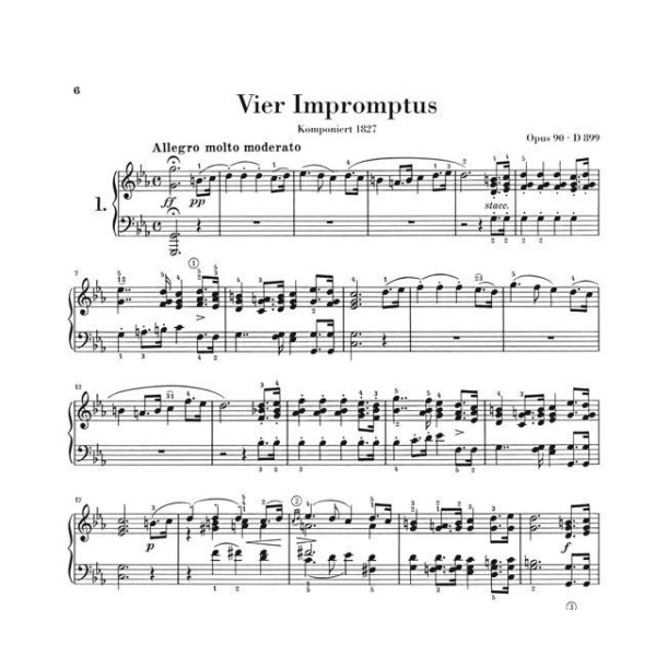 partition schubert impromptues et moments musicaux