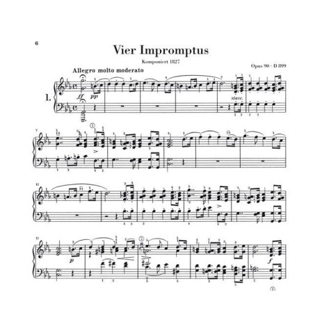 partition schubert impromptues et moments musicaux