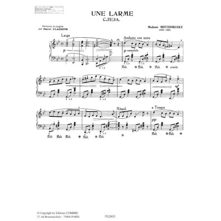 partition une larme de moussorgsky