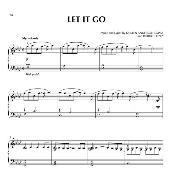 partition reine des neiges piano solo