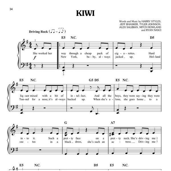 partition harry style pour piano facile