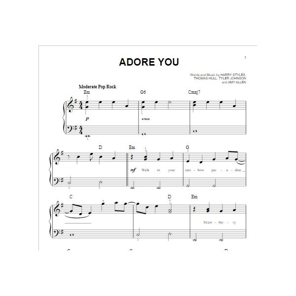 partition harry style pour piano facile