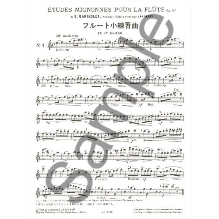 partition etudes mignonnes pour flute leduc extrait