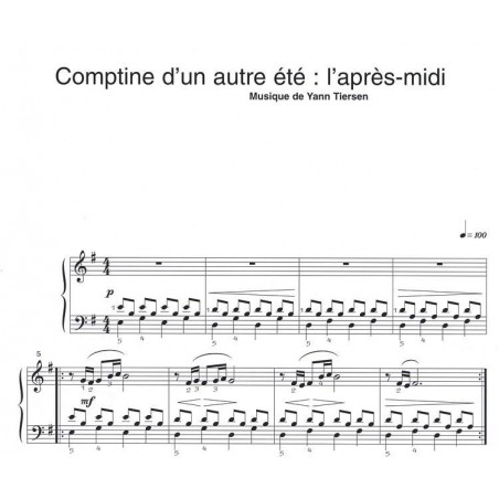 Yann Tiersen Amelie Poulain - partition piano