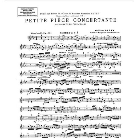 partition petite piece concertante de balay extrait