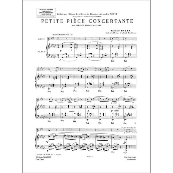 partition petite piece concertante de balay extrait