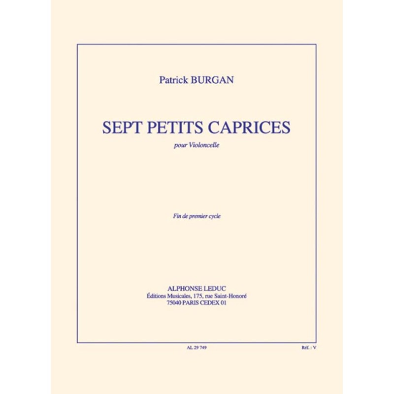 partition 7 petits caprices de burgan