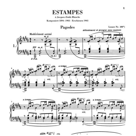 partition debussy estampes extrait