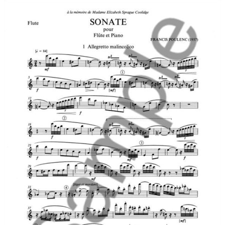 partition poulenc sonate flute extrait