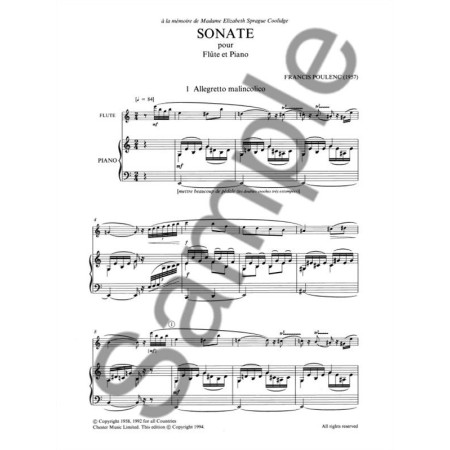 partition poulenc sonate flute extrait