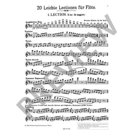 20 leichte und melodische lektionen partition flute zimmerman extrait
