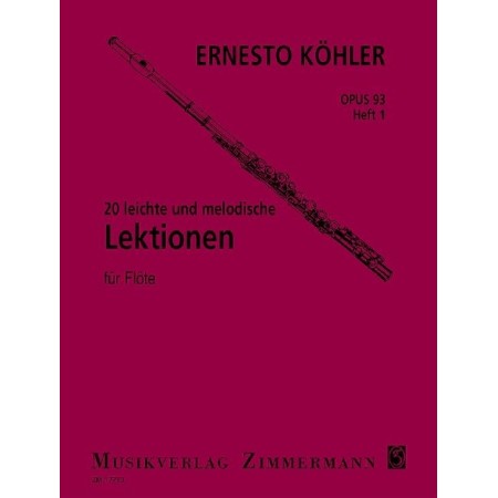20 leichte und melodische lektionen partition flute zimmermann couverture