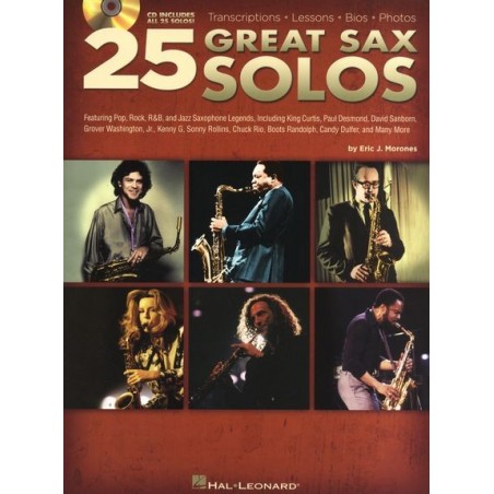 PARTITION 25 GREAT SAX SOLOS HL00311315 LE KIOSQUE A MUSIQUE