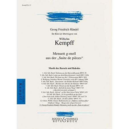 Bach Kempff menuet partition