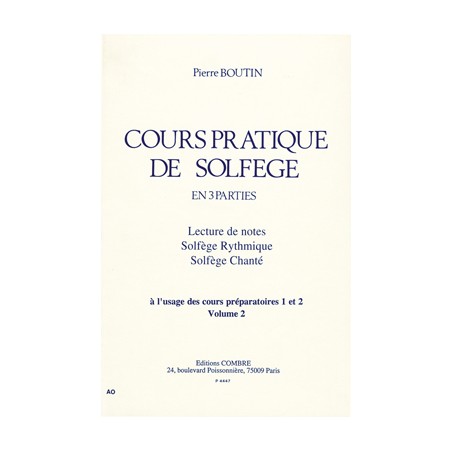 BOUTIN COURS PRATIQUE DE SOLFEGE VOLUME 2