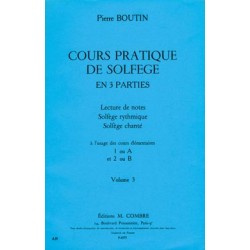 BOUTIN COURS PRATIQUE DE SOLFEGE VOLUME 3