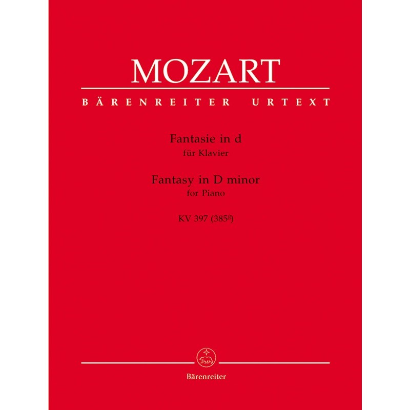 PARTITION MOZART FANTAISIE EN RE MINEUR URTEXT AVIGNON