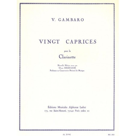 Gambaro 20 caprices partition