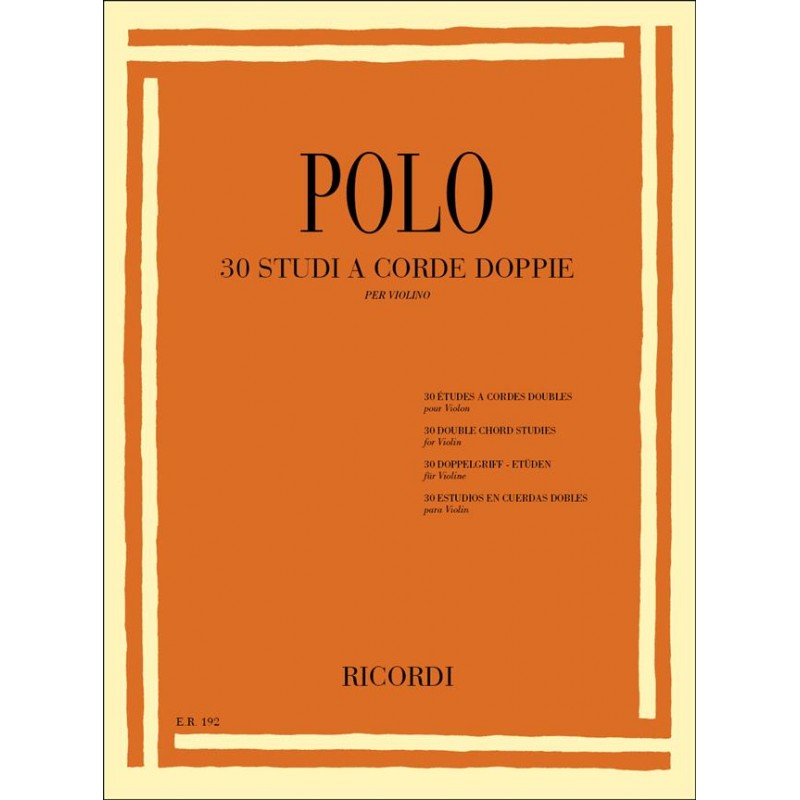 Etudes à doubles cordes de Polo partition violon