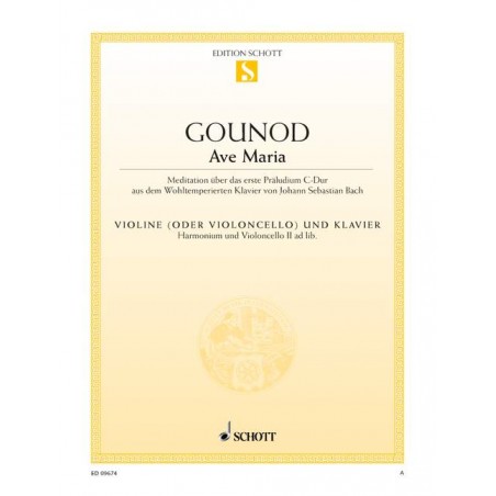 gounod ave maria partition violon ou violoncelle