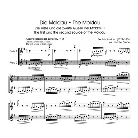 Partition La Moldau pour 2 flûtes