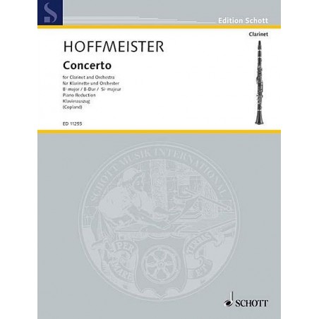 Hoffmeister Concerto en si bémol partition clarinette