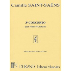 SAINT-SAENS CONCERTO N°3 POUR VIOLON EDITINS DURAND