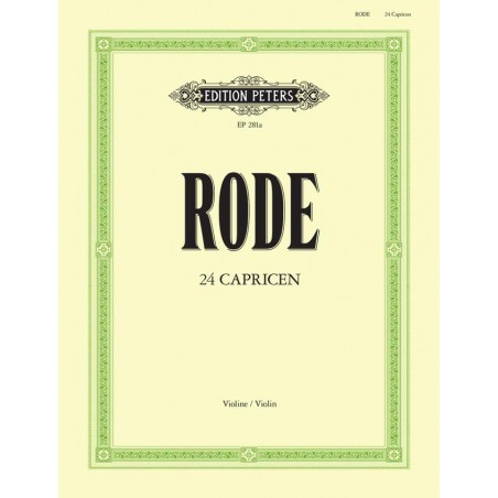Pierre Rode 24 Caprices - Partition violon Peters
