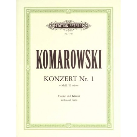 KOMAROWSKI CONCERTO N°1 MI MINEUR VIOLON EP4747 PETERS