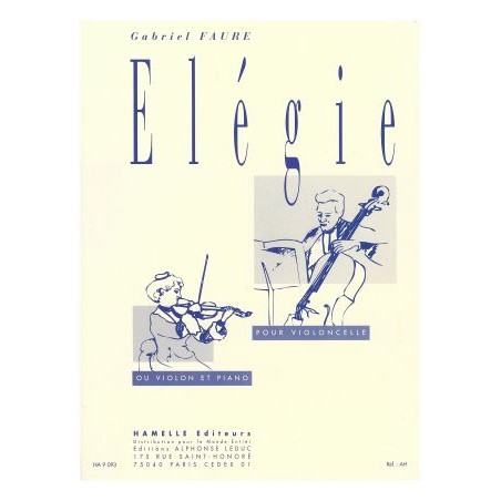 Partition Gabriel Fauré ELEGIE Opus 24 - Le kiosque à musique Avignon