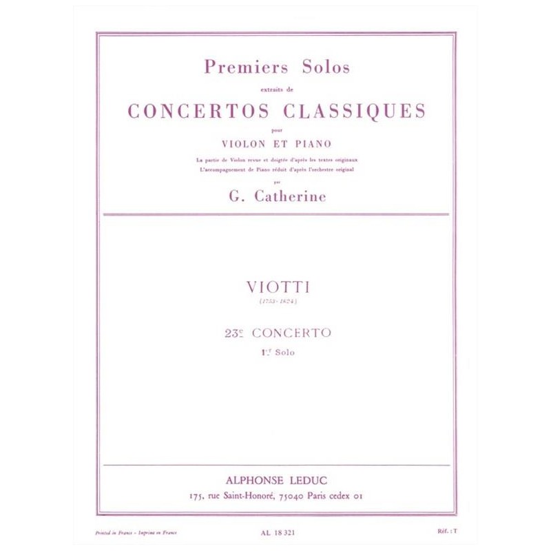Partition Viotti Solo du 23e concerto - Le kiosque à musique Avignon