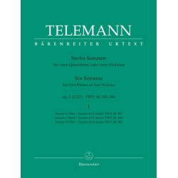 Telemann sonates pour 2 flutes ou violons partition