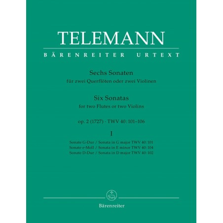 Telemann sonates pour 2 flutes ou violons partition