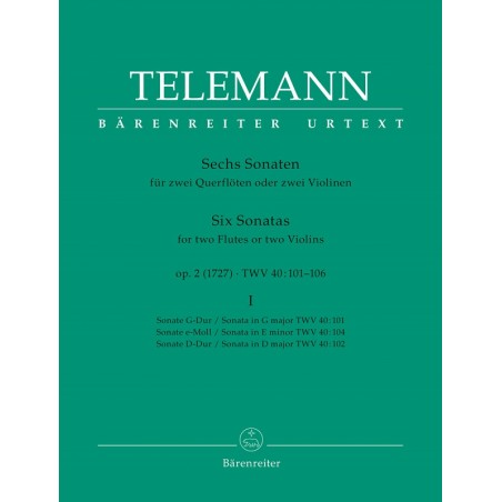 PARTITION TELEMAN SONATES OPUS 2 AVIGNON BA2979