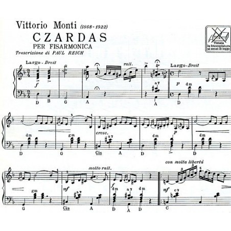 Partition accordéon Czardas de Monti - Kiosque musique Avignon