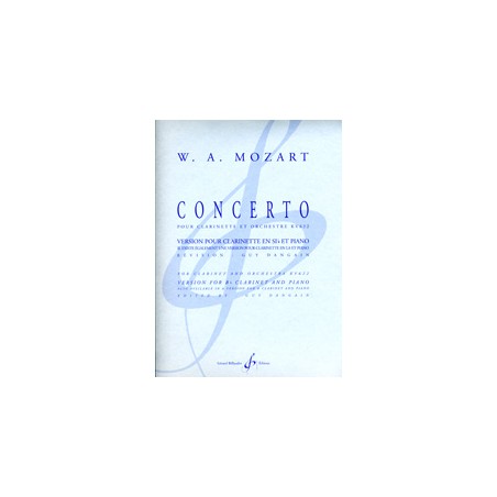 Partition Mozart Concerto pour clarinette Editions Billaudot