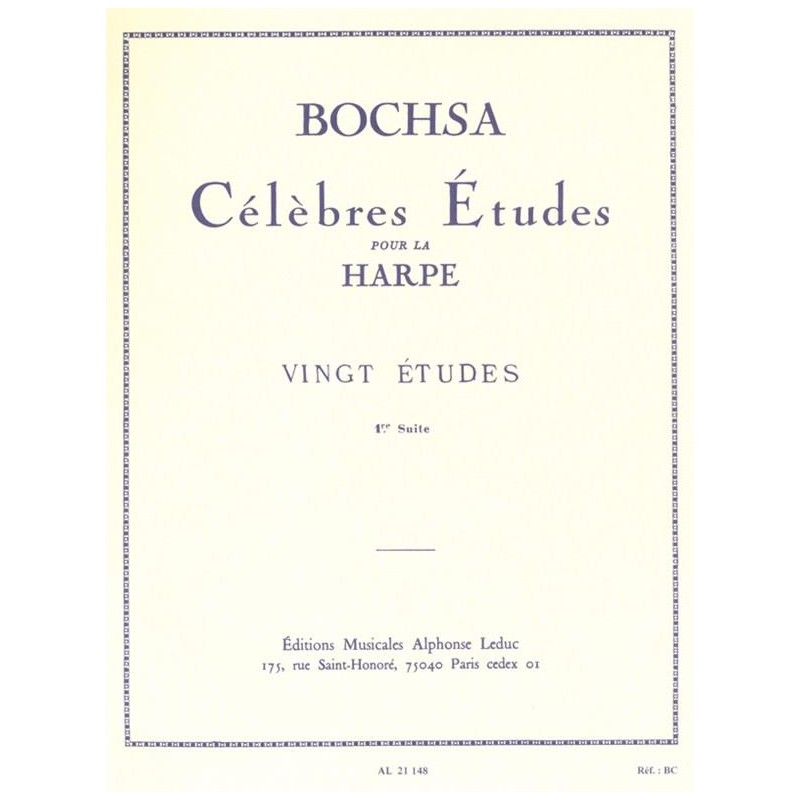 BOCHSA CELEBRES ETUDES SUITE N°1 HARPE AL21148 BOCHSA CELEBRES ETUDES SUITE N°1 HARPE AL21148