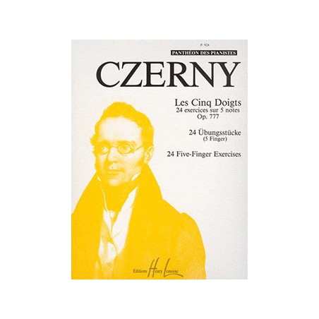 CARL CZERNY LES 5 DOIGTS OPUS 777 LEMOINE P924