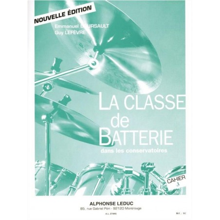 BOURSAULT LEFEVRE CLASSE BATTERIE CONSERVATOIRES CAHIER 3 AL27695