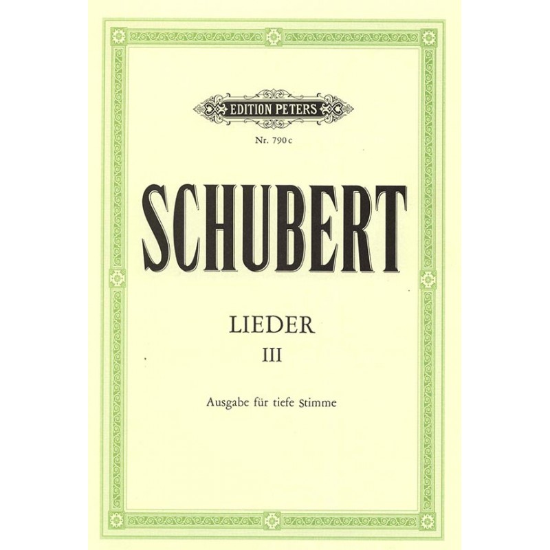 SCHUBERT LIEDER VOLUME 3 VOIX GRAVE EP790C SCHUBERT LIEDER VOLUME 3 VOIX GRAVE EP790C