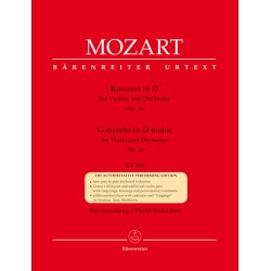 MOZART CONCERTO VIOLON N°4 BARENREITER BA4866A Le kiosque à musique