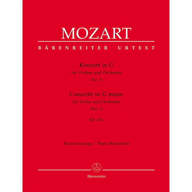 MOZART CONCERTO VIOLON N°3 BARENREITER BA4865A MOZART CONCERTO VIOLON N°3 BARENREITER BA4865A