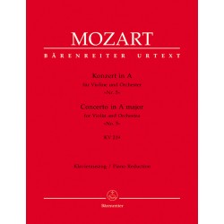 MOZART CONCERTO VIOLON N°5 BARENREITER BA4712A