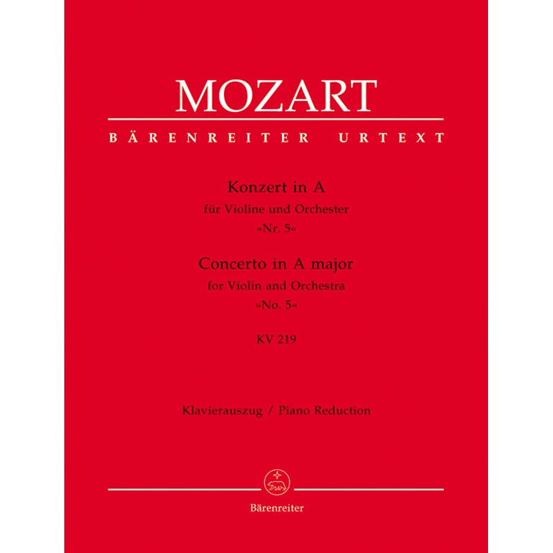 MOZART CONCERTO VIOLON N°5 BARENREITER BA4712A MOZART CONCERTO VIOLON N°5 BARENREITER BA4712A