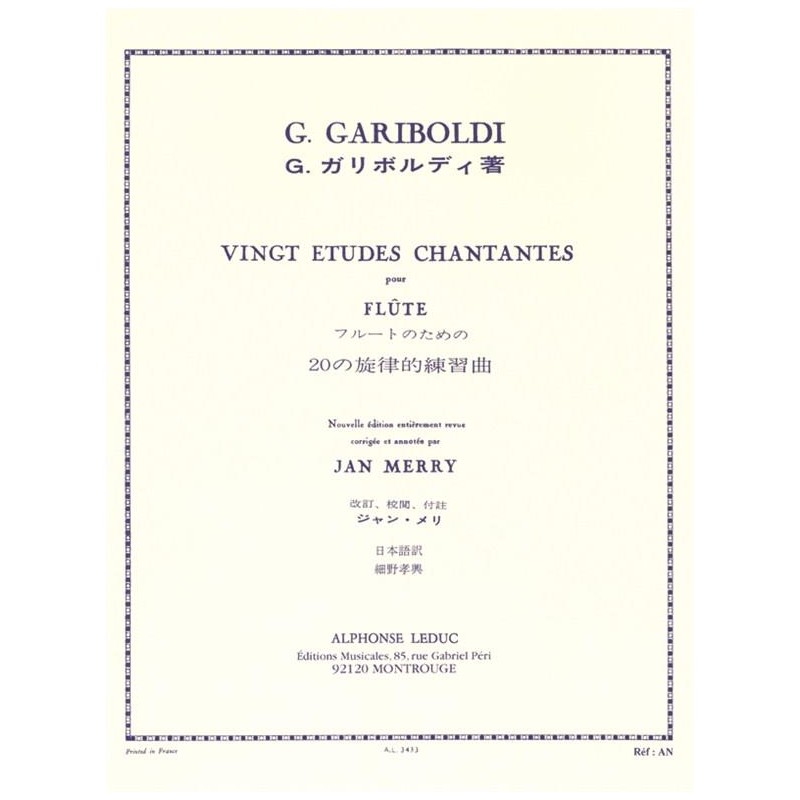 GARIBOLDI 20 ETUDES CHANTANTES LEDUC AL03433 GARIBOLDI 20 ETUDES CHANTANTES LEDUC AL03433