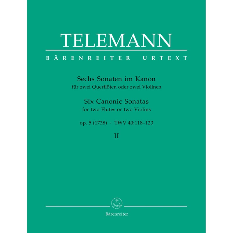 Telemann Sonates en canon volume 2 - Partition