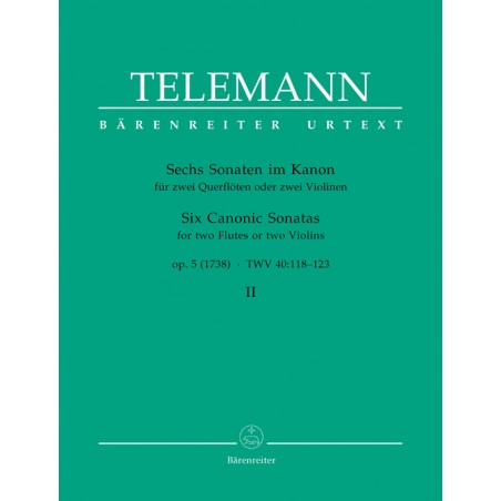 Telemann Sonates en canon volume 2 - Partition